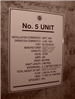 Number 5 unit name plate