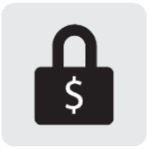 Dollar sign on lock icon