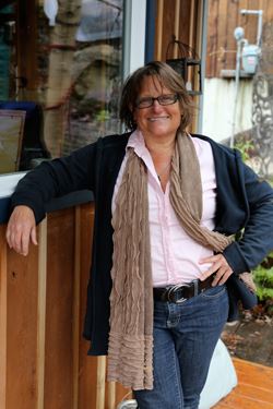 Diane Walters standing outside