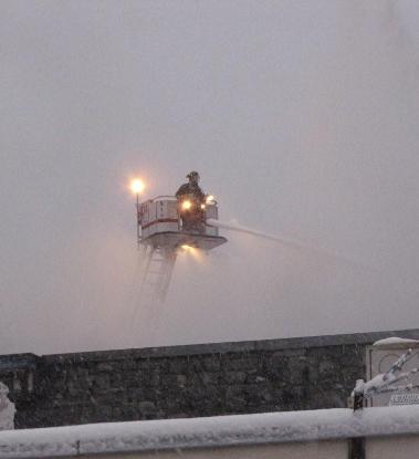 Platform Through the Snow and Steam
