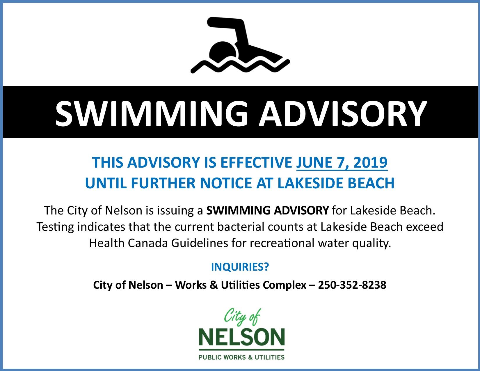 Swimming Advisory June 2019