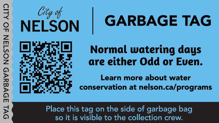 Blue Water Conservation Garbage Tag