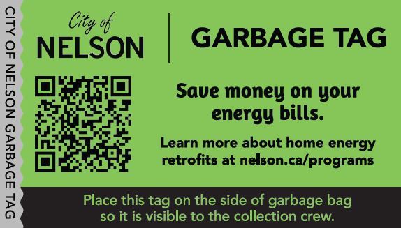 Save Money Green Garbage Tag